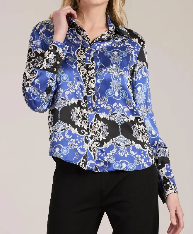 Catch Every Fashion Trend Chloe Charmeuse Diamonds Shirt In Black