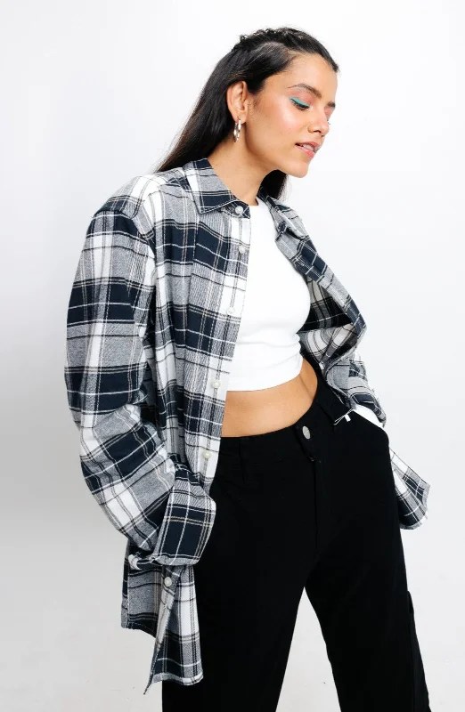 Urban Fashion Navy White Checkered Shirt