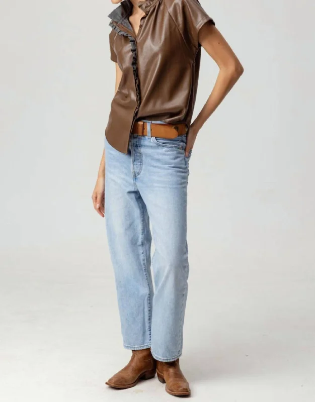 Fashion Forward Leora Shirt In Chocolate