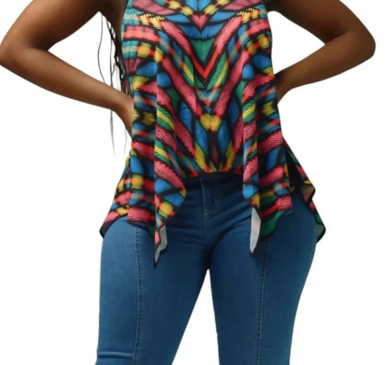 Chic & Modern Sales Harem Top In Black Multi