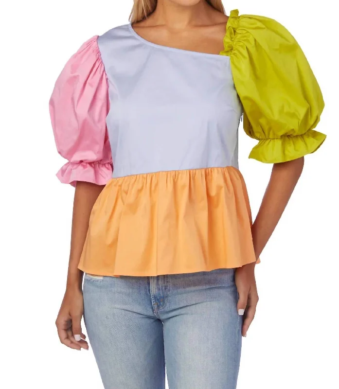 Step Ahead, Lead The Trend Rooney Top In Spring Colorblock