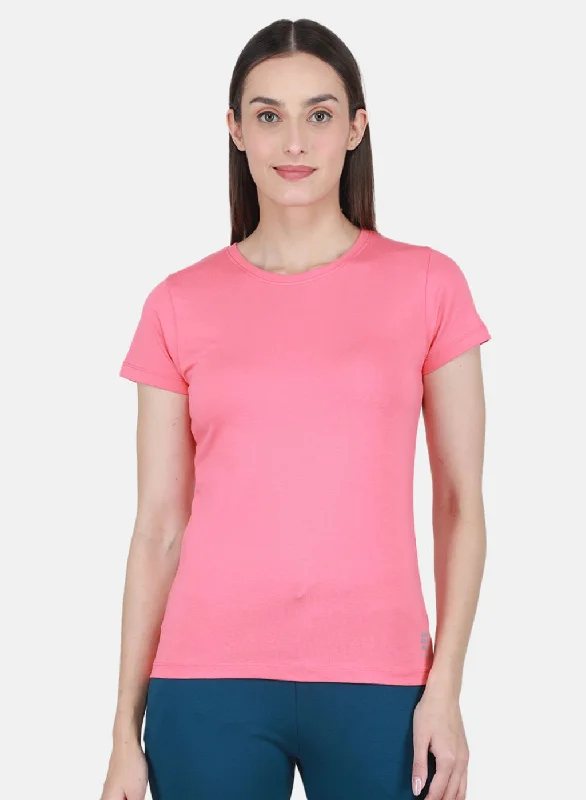 Chic Styles Rock-it Women Pink Solid Top