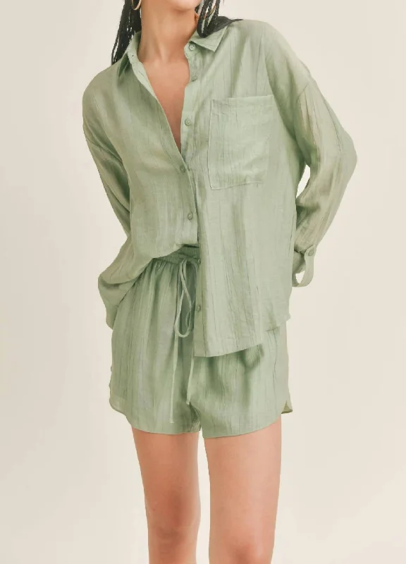 Big Savings La Quinta Cutout Shirt In Pistachio Green