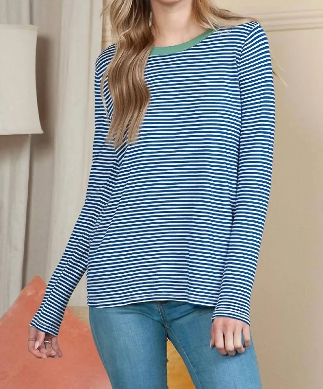 Limited Time Offers Striped Basic In Royal Blue