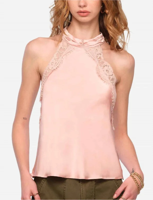 Smart Casual Deals Maelle Halter Top In Blush