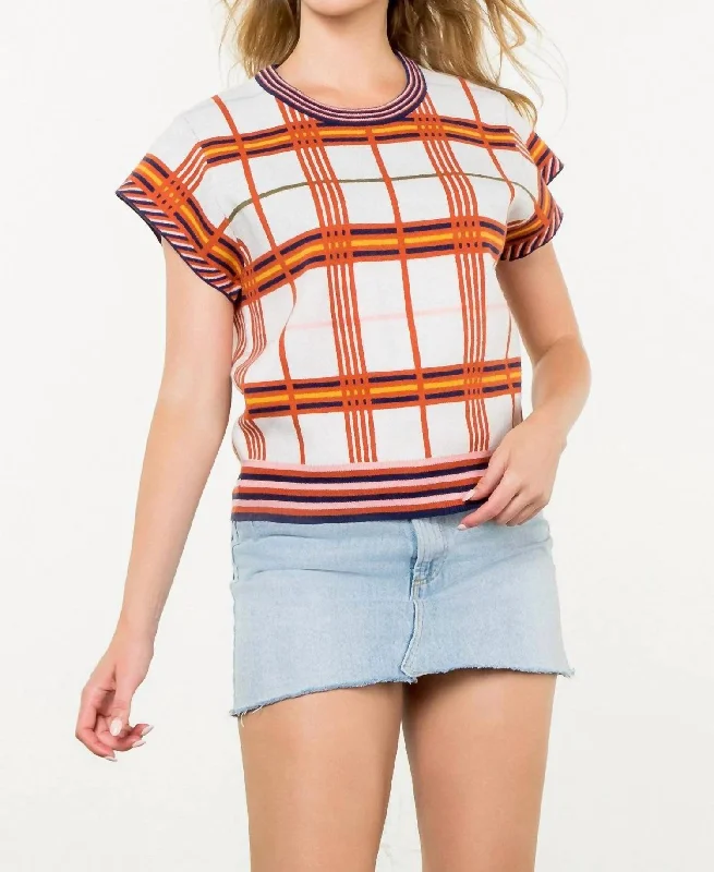 The Latest Fashion Trends Hilsy Plaid Top In Cream