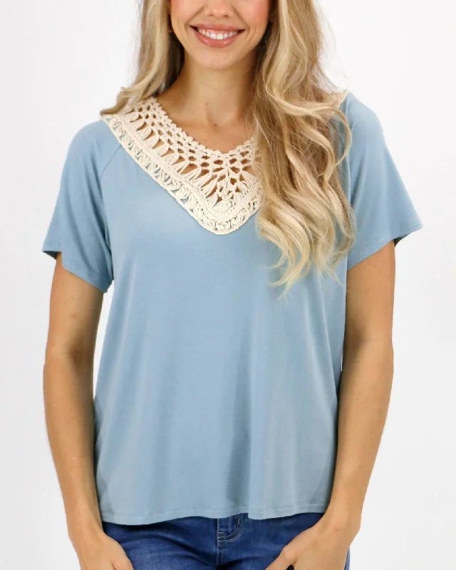 Statement Fashion Offers Calia Crochet Top In Harbor Mist