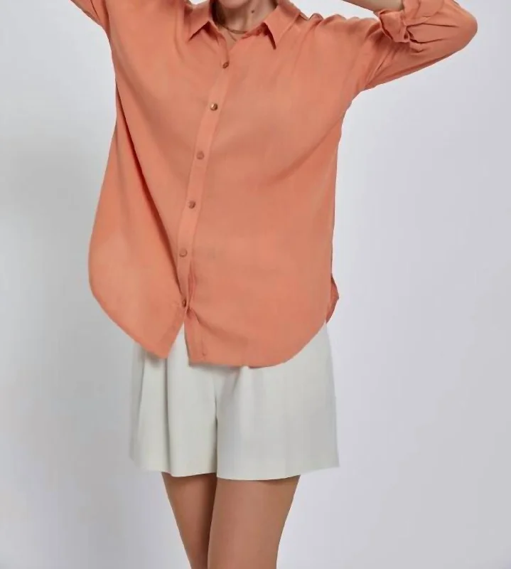 Everyday Elegance Sale Solid Oversized Top In Papaya