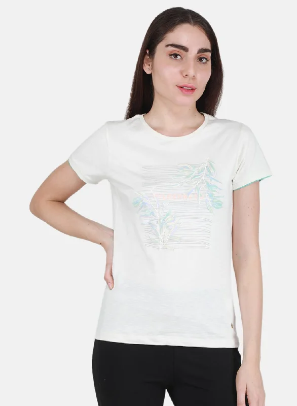 Limited Time Flash Sale Women Off White Printed Top