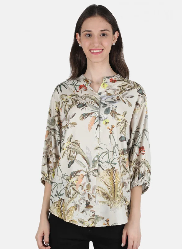 Fall Sale, Prices Drop Women Cream Printed Top