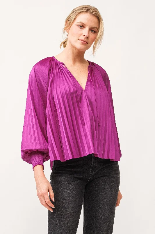 Stay Ahead In Style Dear John Deletta Pleated Satin Top