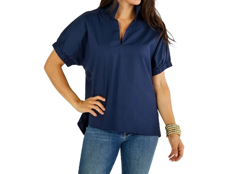 Limited-Time Offer Betsy Collar Top In Navy