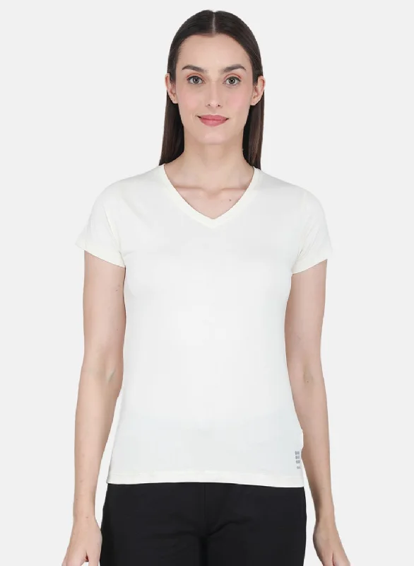 Limited Time Deal Rock-it Women Off White Solid Top