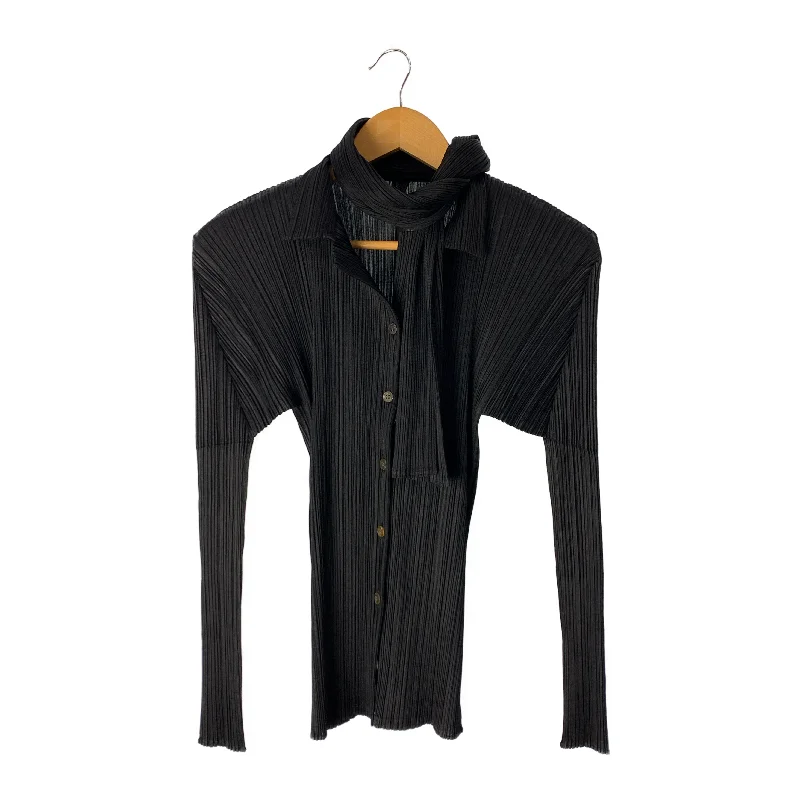 Fast Fashion Favorites PLEATS PLEASE ISSEY MIYAKE/LS Shirt/3/Black/Polyester/PP05-JJ001