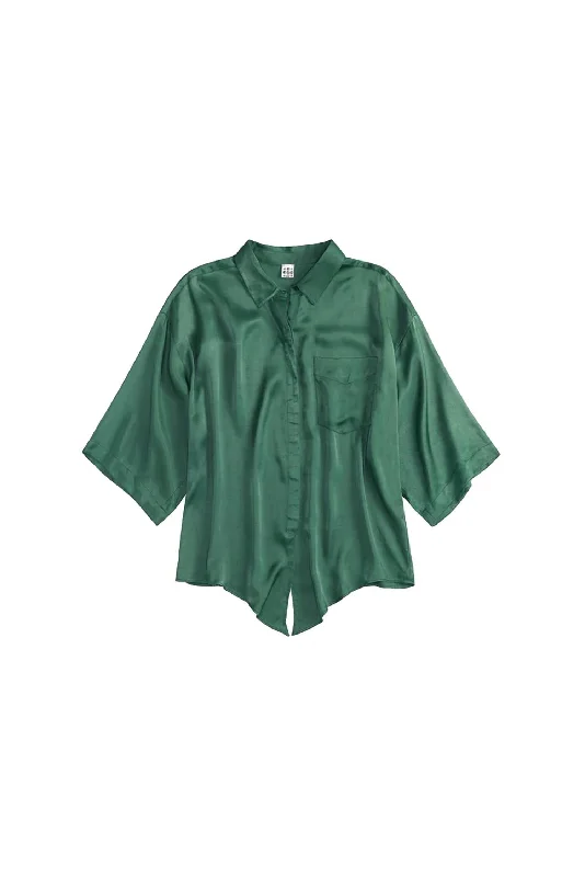 Timeless Elegance Redefined Women's Greenwich Shirt Top In Fir Fir