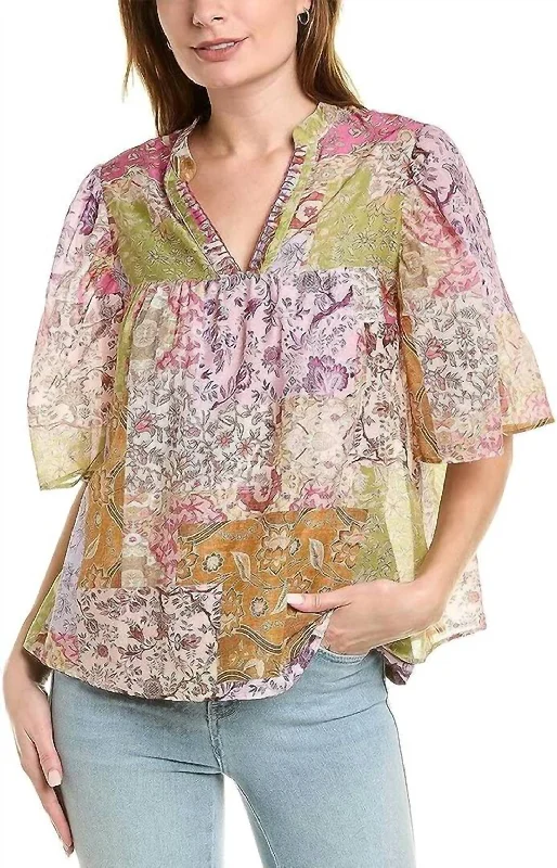 Limited Time Offers Bertha Top In Pink Multi