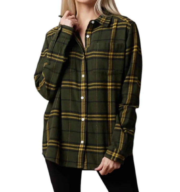 Limited Time Offers Shiloh Unisex Plaid Shirt In Juniper