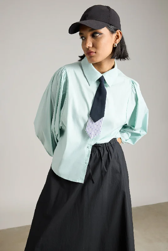 Urban Fashion Oversized Shirt With Tie