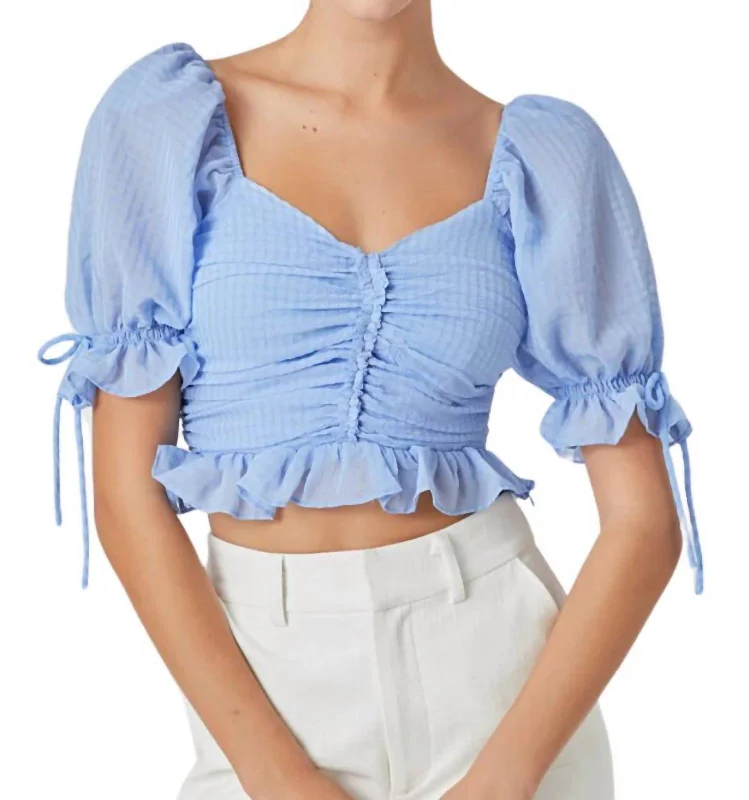 Boutique Styles Carlie Top In Powder Blue