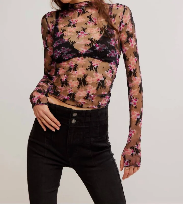 Relaxed Style Deals Printed Lady Lux Layering In Black Combo