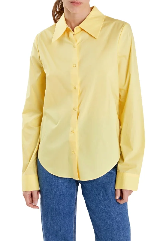 Special Offers Accent Collar Poplin Dress Shirt In Creamy Yellow