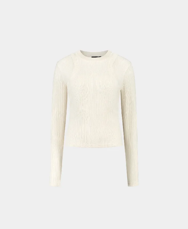 Top Brand Discounts Beige Rib Overlayer Top