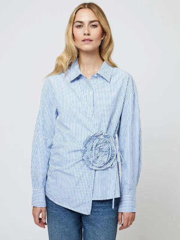 Gift Ideas Cambria Cotton Corsage Striped Shirt