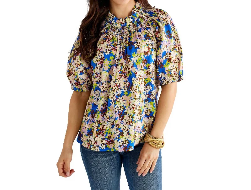 Luxury Fashion Discounts Brooke Top In Blue Floral