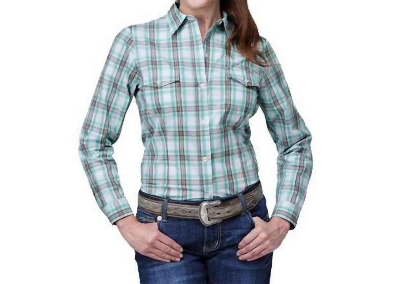 Casual Fashion Women's Roper Plaid Shirt In Green