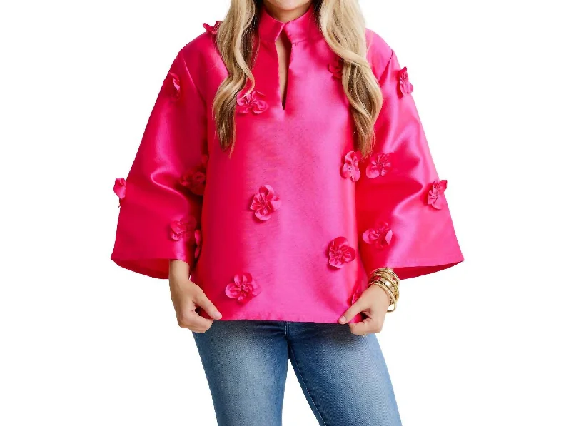 Fashion Deal Audrey Top In Hot Pink