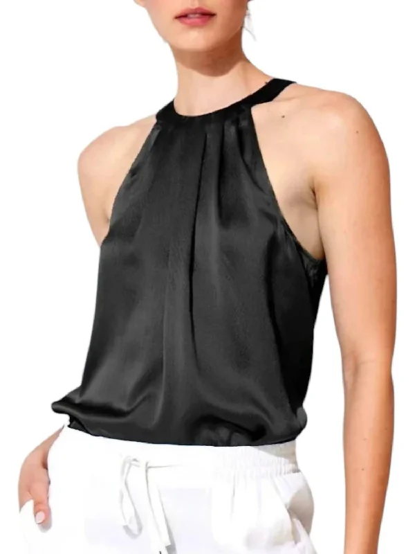 Trendy Looks On Sale Draped Over Halter Top In Black