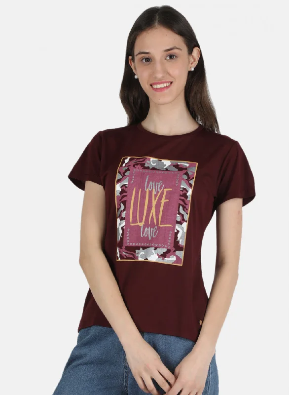 The Good Stuff Women Maroon Printed Top