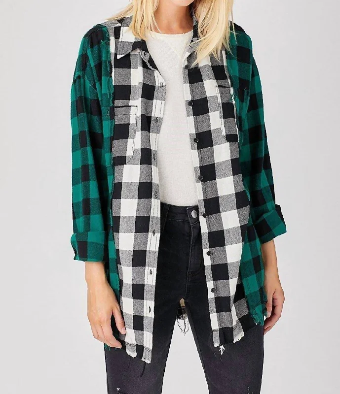 Season Offer Holiday Ho Down Flannel In Green/black