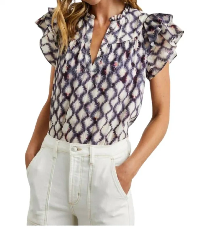 Insane Discount Onslaught Calista Top In Iris Shibori