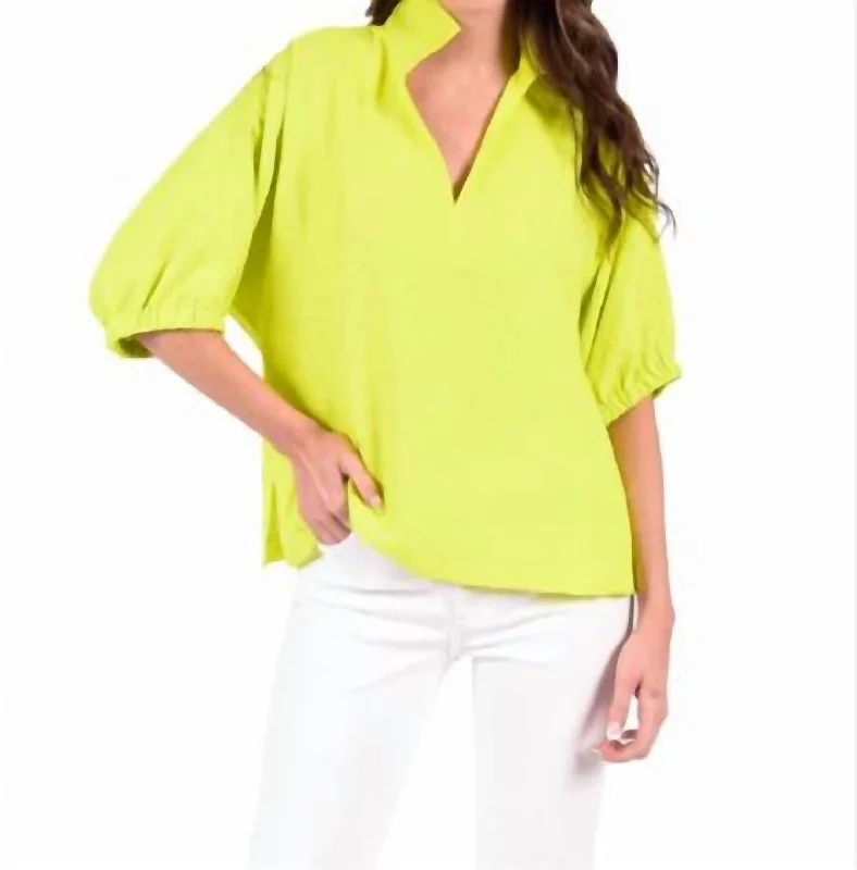 Trendy Threads Poppy Top - Chartreuse Cheetah