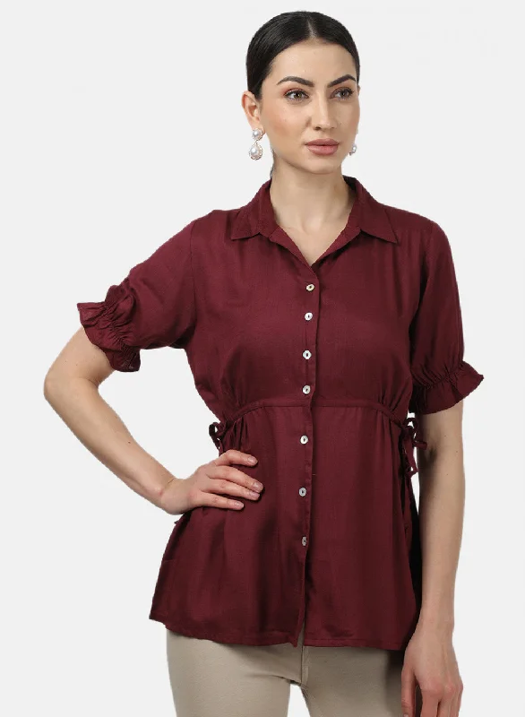 You'll Love Us Because Womens Maroon Plain Top