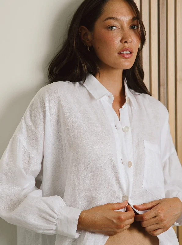 Sleek Style Discounts Nusa Button Up Top - Ivory