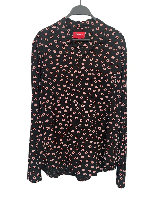 Sophisticated Street Style Offers Supreme/LS Shirt/M/Floral Pattern/Cotton/BLK/