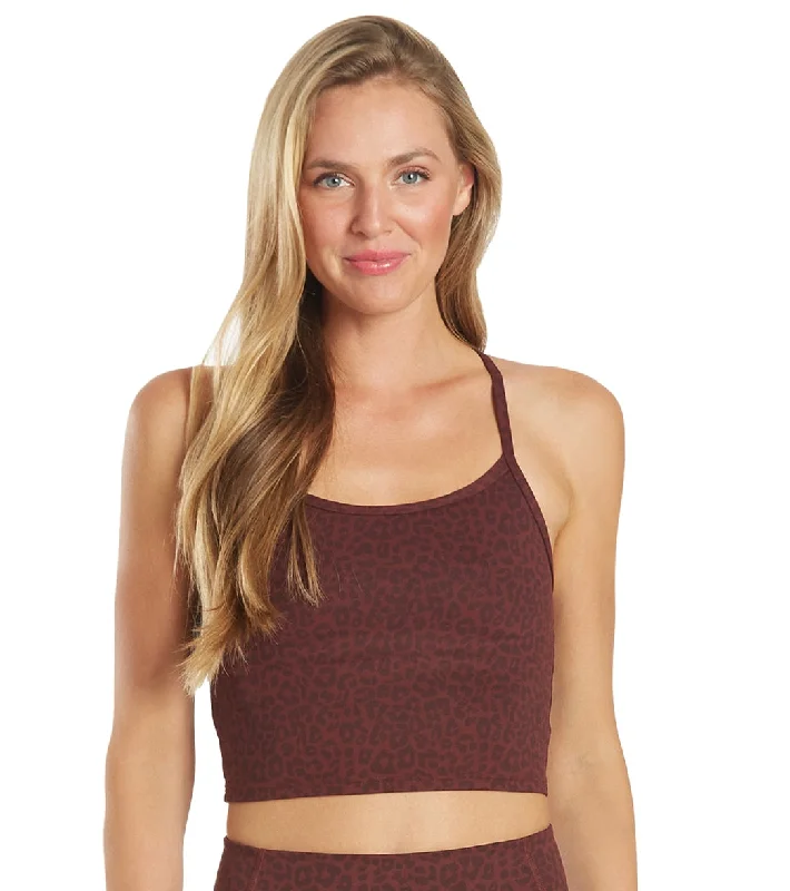 Women's Urban Clothing End-Of-Season Clearance Everyday Yoga Unity Cheetah Crop Tank Burgundy Cheetah