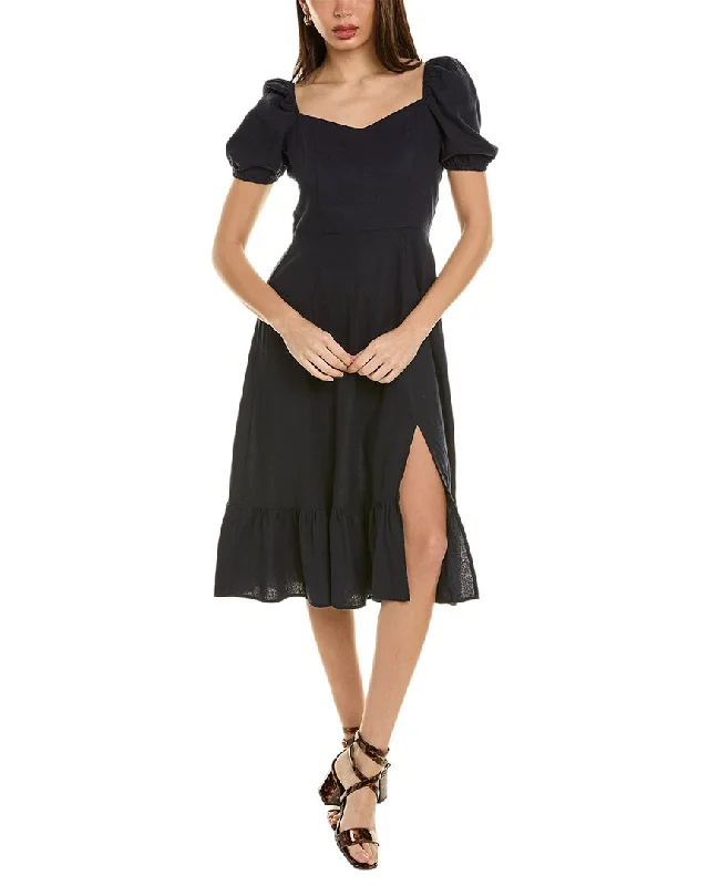 Women's Comfy Attire For Lounging Buy More, Save More Ellen Tracy Sweetheart Linen-Blend Midi Dress