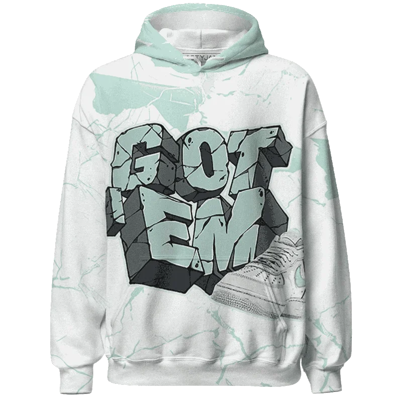 Soft And Breathable Unisex Loungewear Absurdly Cheap Sale NastyJamz AF 1 Low Jade Ice White Hoodie Match Got Em All-Over Print