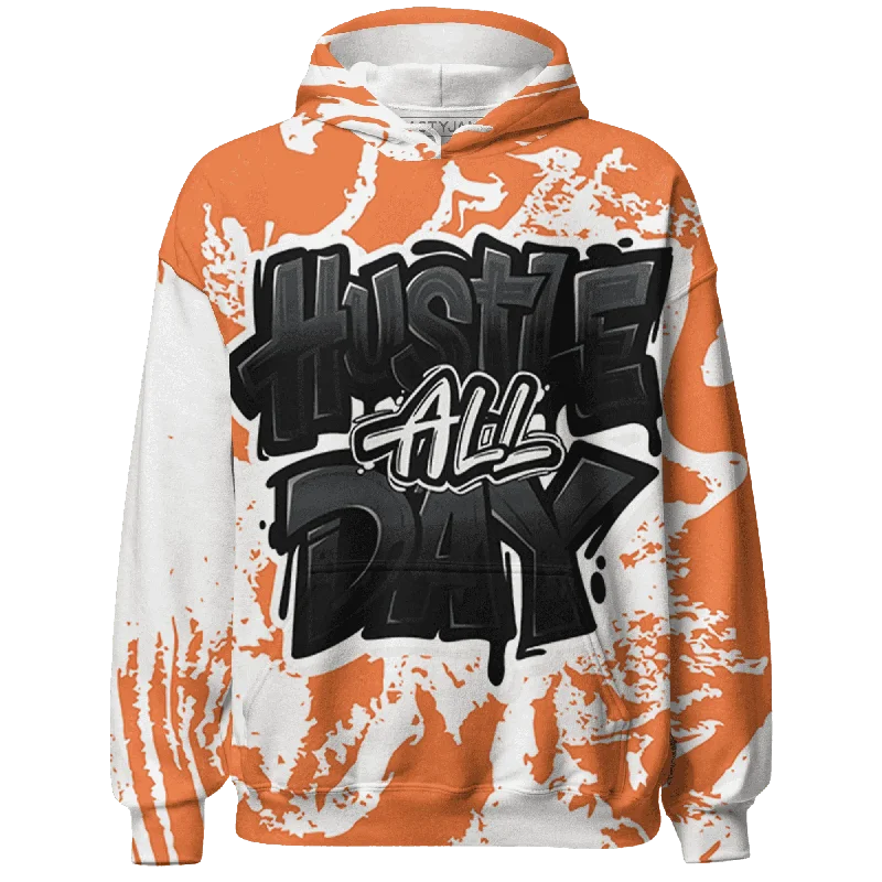 Comfortable Unisex Streetwear New Season Fashion Preview NastyJamz AM TW White Orange Hoodie Match Hustle All Day All-Over Print