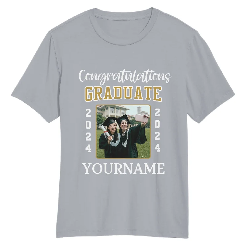 Lightweight And Breathable Unisex Wear Enjoy Discount Custom Gray White 3D Graduation Performance T-Shirt