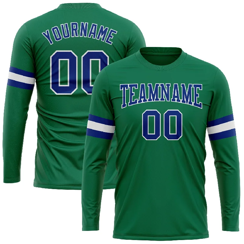 Urban-Inspired Unisex Fashion Trends Hot Picks Custom Kelly Green Royal-White Long Sleeve Performance Salute To Service T-Shirt