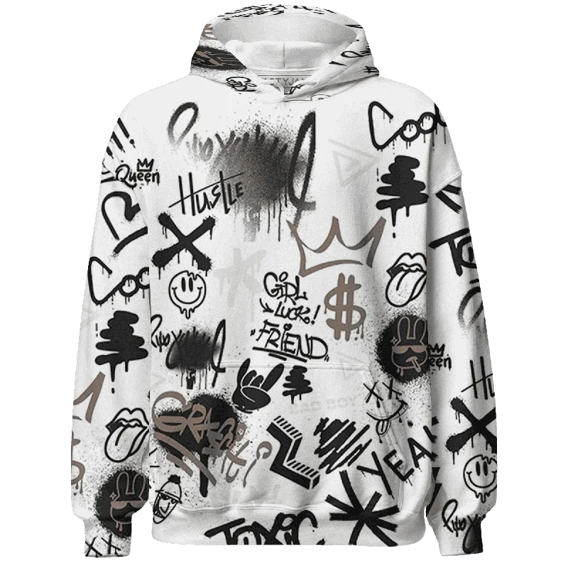 Classic And Timeless Gender-Neutral Fashion Street Chic Discounts NastyJamz Low Mocha 1s Hoodie Match Graffiti King Doodle Style All-Over Print