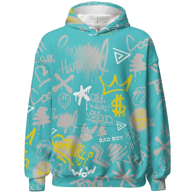 Classic And Timeless Gender-Neutral Fashion Sophisticated Fashion NastyJamz NBL Cyan Burst 9060 Hoodie Match Graffiti King Doodle Style All-Over Print