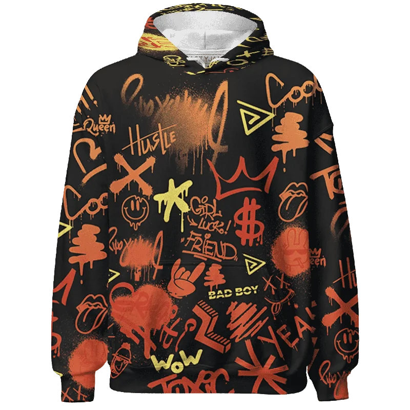 Gender-Neutral Fashion For Everyday Style Hot Trends NastyJamz VaporMax Crimson Total Orange Plus Hoodie Match Graffiti King Doodle Style All-Over Print