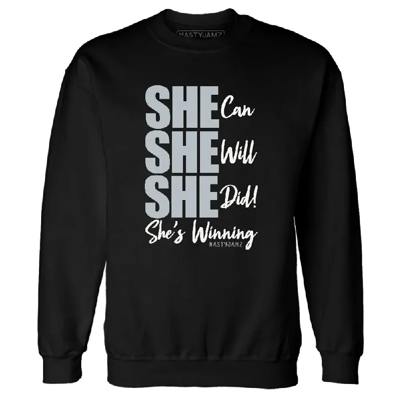 Fashion-Forward Gender-Neutral Outfit Ideas Trendy Threads Wolf Grey 12s NastyJamz Sweatshirt Match SHE